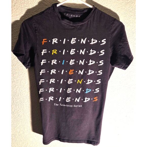 Vintage Black F.R.I.E.N.D.S T-Shirt - Women's Small - Picture 1 of 5